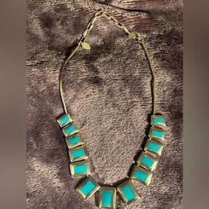 Vintage Zuni Turquoise Channel Inlay Necklace ~ Signed